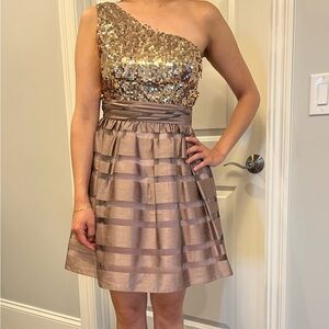 Adrianna Papell Gold Sequin Dress